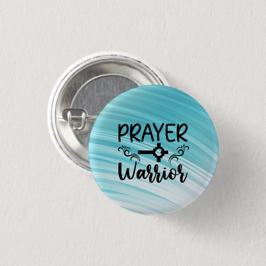 Gebet-Krieger Herz-Key grüner Hintergrund Button (Vorne & Hinten)