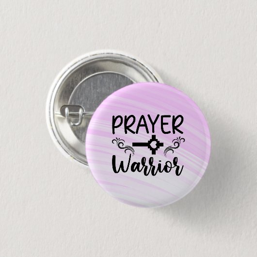Gebet Krieger rosa Hintergrund Button (Vorne & Hinten)