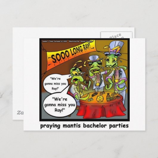 Gebet Mantis Batchelor Party Funny Gifts & T-Shirt Postkarte (Vorne/Hinten)