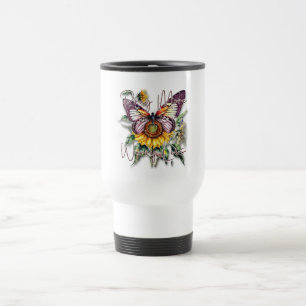Gebet mehr Sorgen weniger Schmetterling Reisebecher