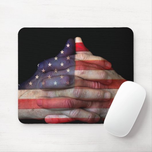 Gebet mit amerikanischer Flagge Mousepad (Mit Mouse)