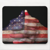 Gebet mit amerikanischer Flagge Mousepad (Vorne)