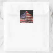 Gebet mit amerikanischer Flagge Quadratischer Aufkleber (Tasche)