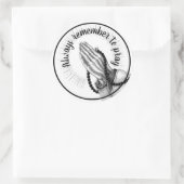 Gebet mit Zitat Runder Aufkleber (Tasche)