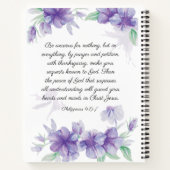 Gebet Philippians 4:6-7 Bibelverse florale Notebo Notizblock (Rückseite)