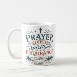 Gebet treibt spirituelle Ausdauer Christliches Zit Kaffeetasse