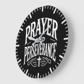 Gebet und Beharrlichkeit - Glaube, Hustel, Erfolg Große Wanduhr (Winkel)