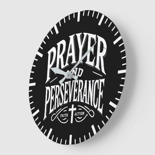 Gebet und Beharrlichkeit - Glaube, Hustel, Erfolg Große Wanduhr (Winkel)