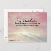 Gebet und Gedicht für Ihre sichere Rückkehr Postkarte (Vorne/Hinten)
