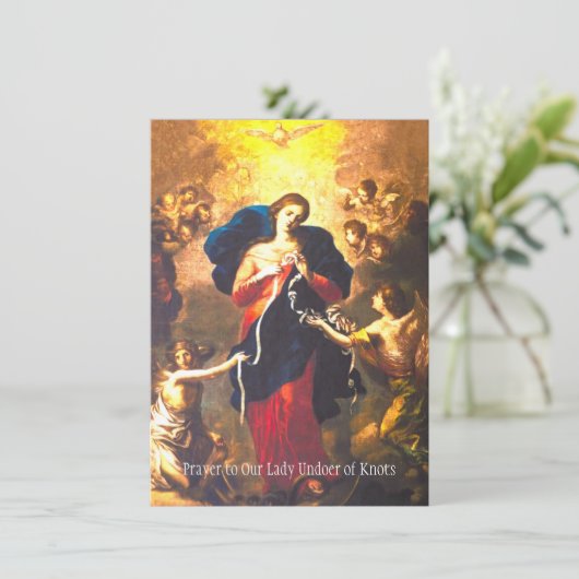 Gebet Unsere Dame Undoer weiß gesegnete Jungfrau M Karte (Stehend Vorderseite)