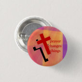 Gebet verändert Dinge auf Buntglas Button (Vorne & Hinten)