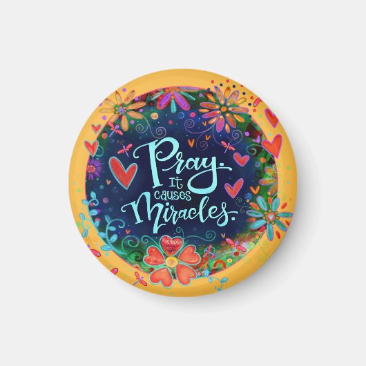 Gebet verursacht Miracles Pretty Floral Irland Magnet (Vorne)