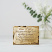 Gebet von Jabez 1 Chroniken 4:10, Bibelverse Visitenkarte (Stehend Vorderseite)