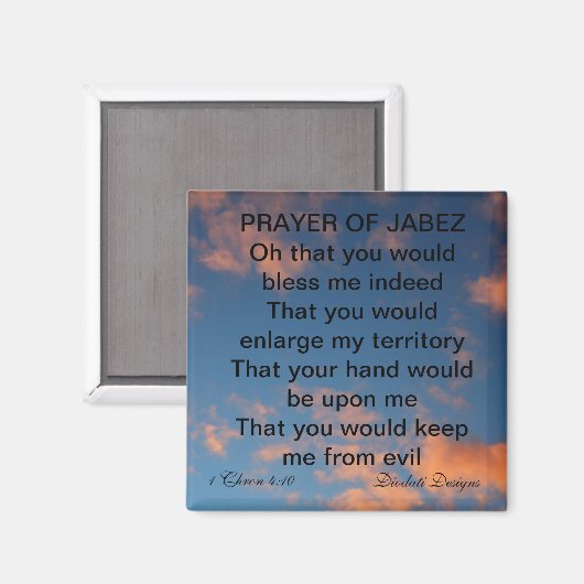 Gebet von Jabez Cloudy Sky Magnet (Vorderseite/Rückseite)