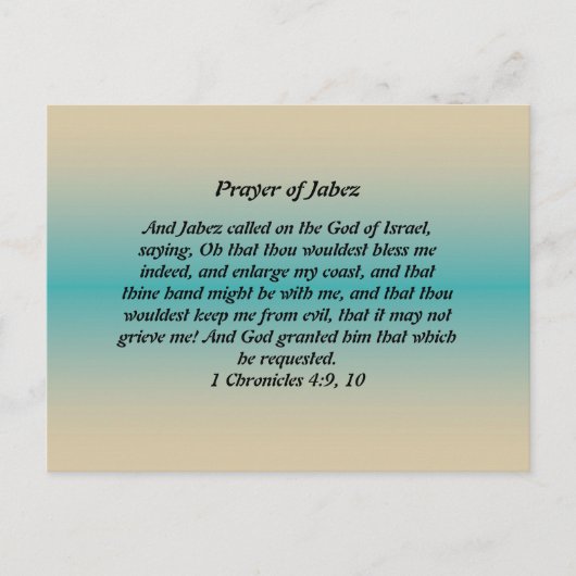 Gebet von Jabez Postkarte (Vorderseite)