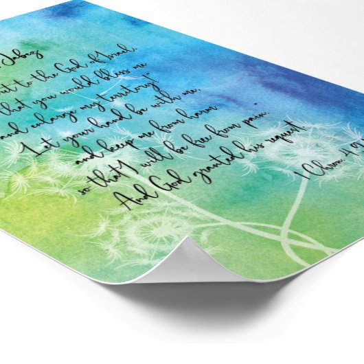 Gebet von Jabez Wasserfarbe mit Lüster Poster (Ecke)