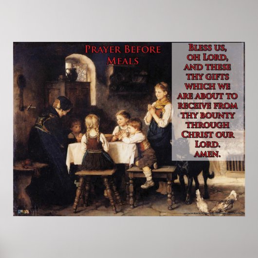 Gebet vor den Mahlzeiten Poster (Vorne)