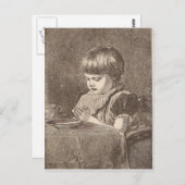Gebet vor der Mahlzeit Postkarte (Vorne/Hinten)