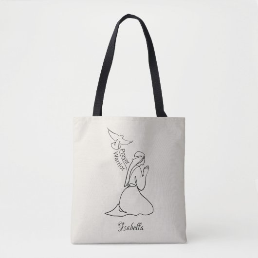 Gebet-Warrior-Design & Kundenname Tasche (Vorderseite)