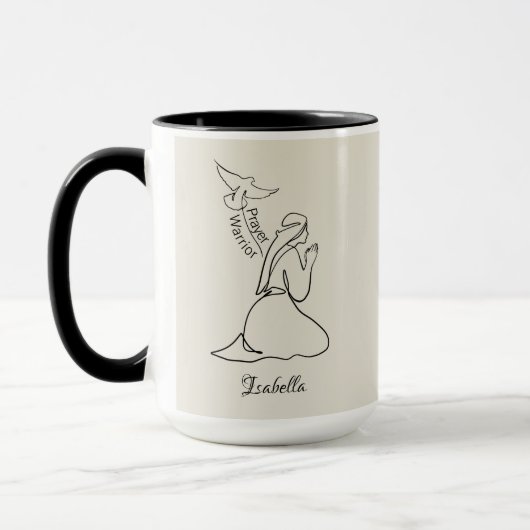 Gebet-Warrior-Design & Kundenname Tasse (Links)