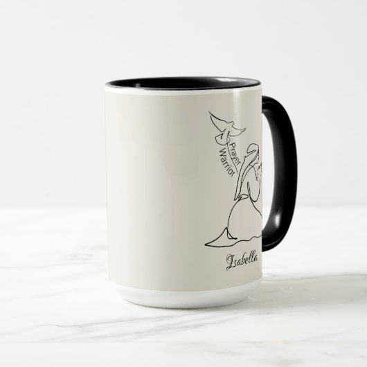 Gebet-Warrior-Design & Kundenname Tasse (VorderseiteRechts)