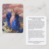 Gebet, welches die USA zu Mary tadellos anvertraut Visitenkarte (Vorne/Hinten)