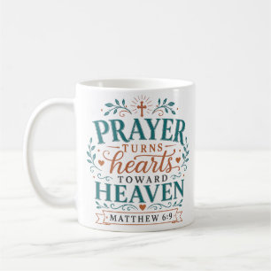 Gebet wendet Herzen dem Himmel zu Christlicher Spr Kaffeetasse