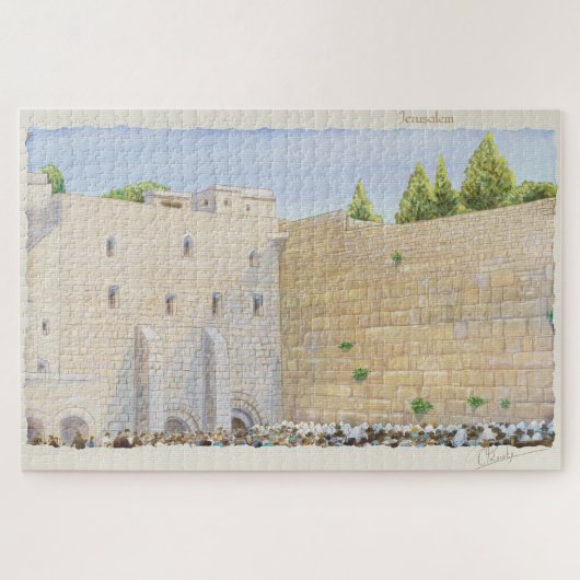 Gebet, Western Mauer KOTEL Jerusalem Altstadt ART Puzzle (Horizontal)