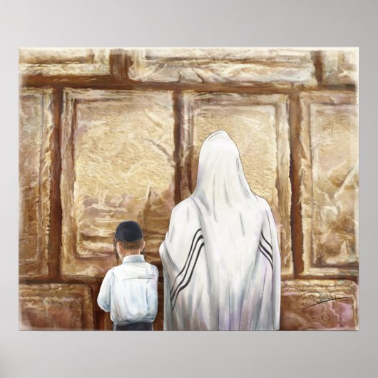 Gebet Western Wall Jerusalem Alte Stadt Israel Poster (Vorne)