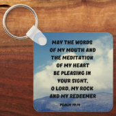 Gebet zu Alway Bitte Gott Psalm 19:14 Bibel Verse Schlüsselanhänger (Vorderseite)