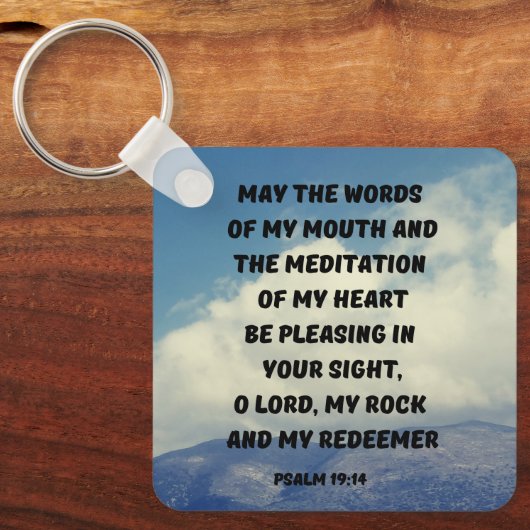Gebet zu Alway Bitte Gott Psalm 19:14 Bibel Verse Schlüsselanhänger (Vorderseite)