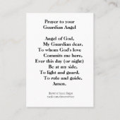 Gebet zu Ihrem Schutzengel Visitenkarte (Rückseite)