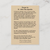 Gebet zu Johannes der Apostel heiliger Karte (Rückseite)
