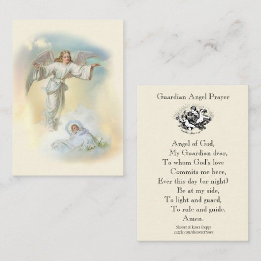 Gebet zu meiner Schutzengel-heiligen Karte (Vorne/Hinten)