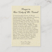 Gebet zu unserer Dame heiliger Karten des Karmels (Rückseite)