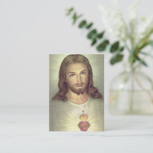 Gebet zum Heiligen Herz Jesu Heilige Karte (Stehend Vorderseite)