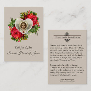 Gebet zum heiligen Herzen heiliger Karte Jesuss