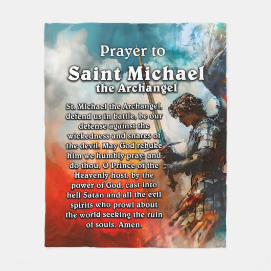 Gebet zum Heiligen Michael dem Erzengel Fleecedecke (Vorderseite)