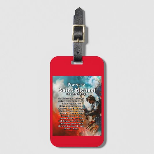 Gebet zum Heiligen Michael dem Erzengel Gepäckanhänger (Vorderseite Vertikal)
