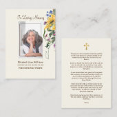 Gebet zur Beerdigung von Sonnenblumen Mitteilungskarte (Vorne/Hinten)