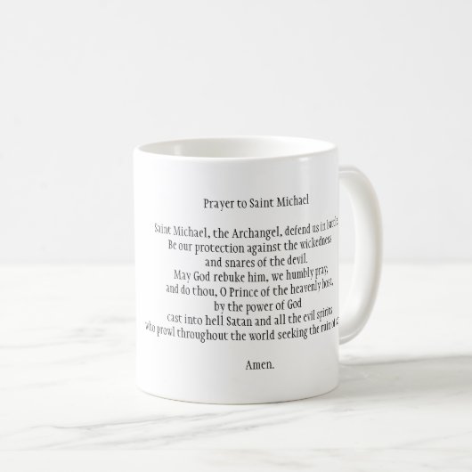 Gebet zur St. Michael-Tasse Kaffeetasse (VorderseiteRechts)