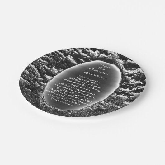 Gebet zur Wiederherstellung Pappteller (Schrägansicht)