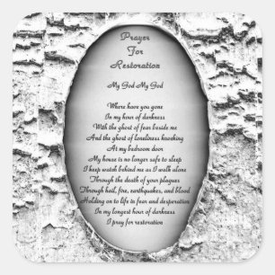 Gebet zur Wiederherstellung Quadratischer Aufkleber