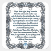 Gebet zur Wundermedaille Quadratischer Aufkleber (Vorderseite)