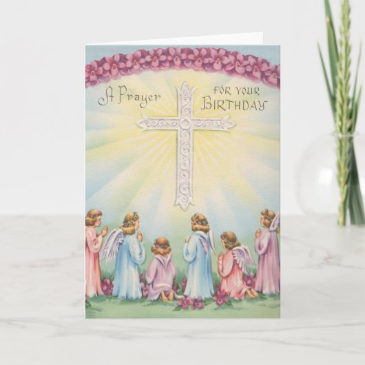 Gebete am Geburtstag von Engeln Karte (Vorderseite)