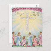 Gebete am Geburtstag von Engeln Postkarte (Vorne/Hinten)
