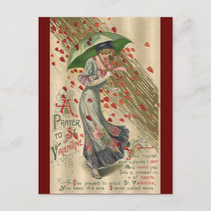 Gebete an St. Valentine, Vintage Viktorianische Da Feiertagspostkarte