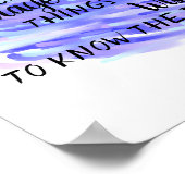 Gebete der Stille abstraktes blaues Aquarelldesign Poster (Ecke)