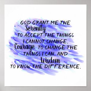 Gebete der Stille abstraktes blaues Aquarelldesign Poster