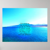Gebete der Stille mit blauem Meer und Phantastisch Poster (Vorne)